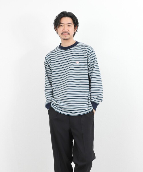 DANTON（ダントン）の「【DANTON/ダントン】ロゴボーダー長袖Tシャツ/STRIPE LONG SLEEVE T-SHIRT/DT-C0200TCB/26SS（Tシャツ/カットソー・メンズ・ブルー系その他/ホワイト系その他・S/L/XL/M）」の22枚目の写真