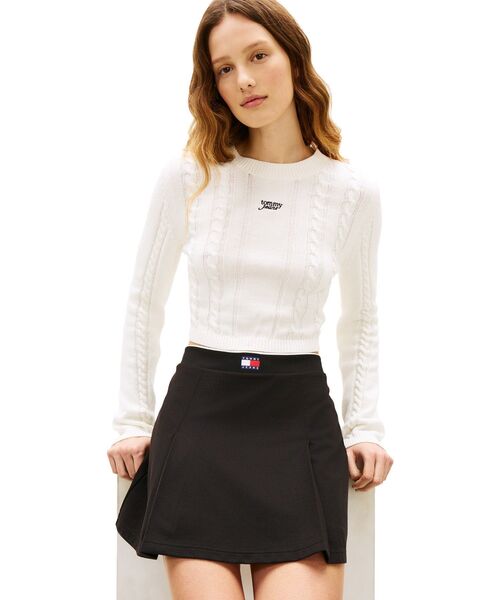 tommy jeans(トミー ジーンズ)の「ピケフィットアンドフレアミニスカート(スカート・レディース・ブラック・X-SMALL/SMALL/MEDIUM)」の2枚目の写真