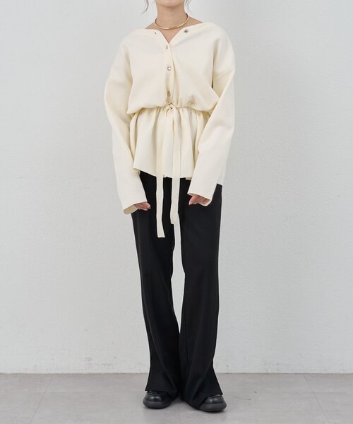 SHENERY（シーナリー）の「3WAYペプラムカーディガン（カーディガン/ボレロ・レディース・ブラック/パープル/オフホワイト・FREE）」の7枚目の写真