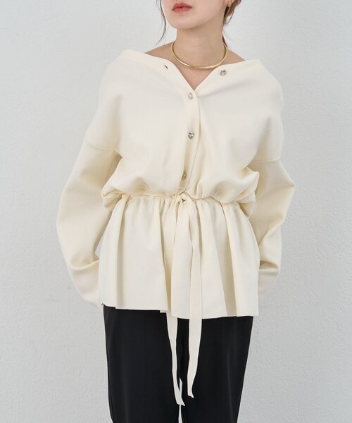 SHENERY（シーナリー）の「3WAYペプラムカーディガン（カーディガン/ボレロ・レディース・ブラック/パープル/オフホワイト・FREE）」の9枚目の写真