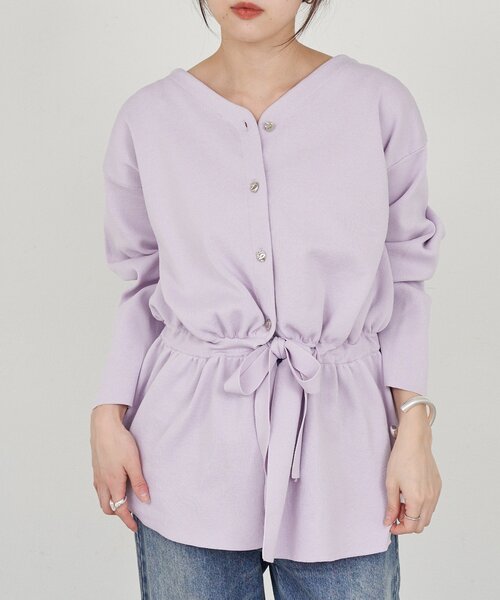 SHENERY（シーナリー）の「3WAYペプラムカーディガン（カーディガン/ボレロ・レディース・ブラック/パープル/オフホワイト・FREE）」の4枚目の写真