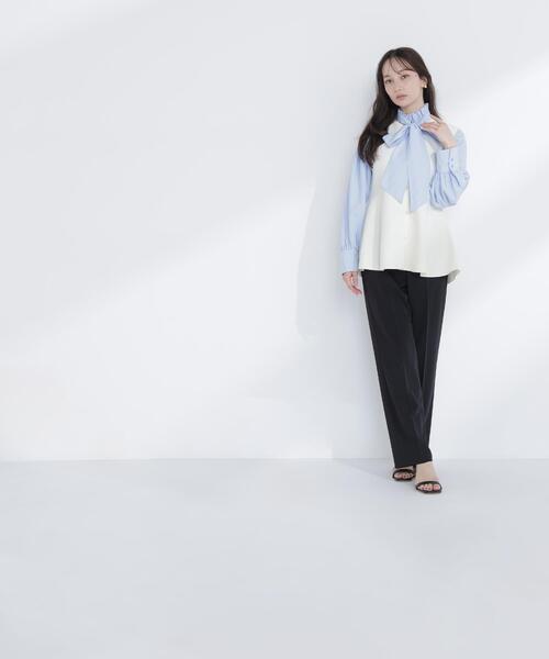 NATURAL BEAUTY BASIC（ナチュラルビューティーベーシック）の「【Oggi.jp掲載】◇ペプラムニットジレ（カーディガン/ボレロ・レディース・ライトグリーン/ネイビー/オフホワイト・FREE）」の8枚目の写真