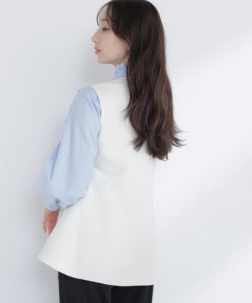 NATURAL BEAUTY BASIC（ナチュラルビューティーベーシック）の「【Oggi.jp掲載】◇ペプラムニットジレ（カーディガン/ボレロ・レディース・ライトグリーン/ネイビー/オフホワイト・FREE）」の9枚目の写真