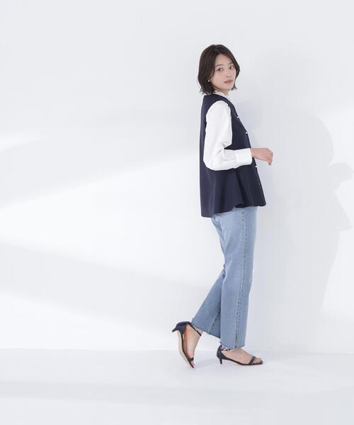 NATURAL BEAUTY BASIC（ナチュラルビューティーベーシック）の「【Oggi.jp掲載】◇ペプラムニットジレ（カーディガン/ボレロ・レディース・ライトグリーン/ネイビー/オフホワイト・FREE）」の17枚目の写真
