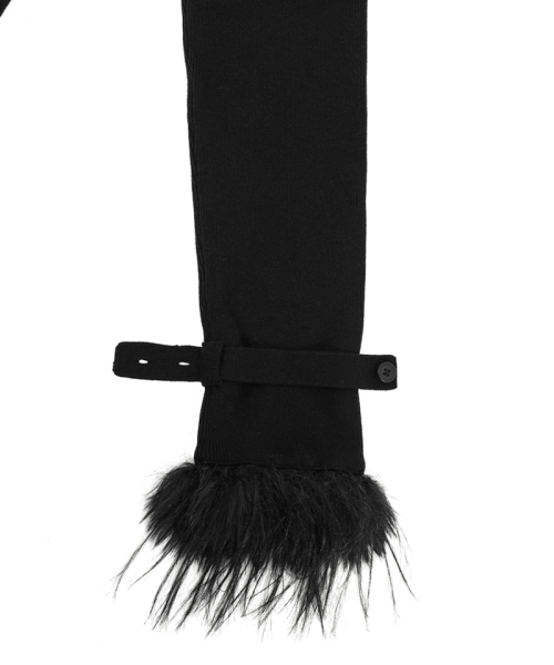 DARLING, YOU'RE BAD(ダーリンユーアーバッド)の「Fur-Trimmed Back-Strap Cardigan #Black(カーディガン/ボレロ・レディース・その他・FREE)」の5枚目の写真