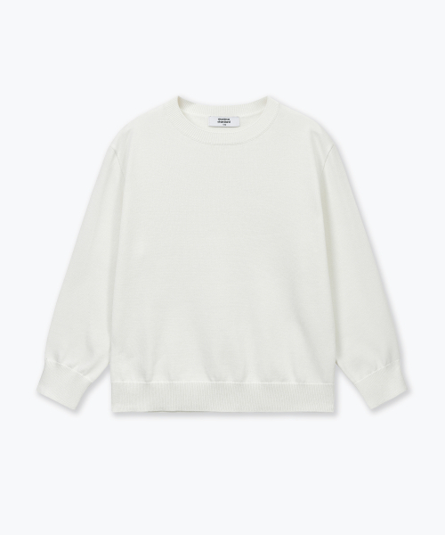 MUSINSA STANDARD KIDS（ムシンサスタンダードキッズ）の「ウォッシャブルスーピマコットンクルーネックニット[アイボリー]（ニット/セーター・レディース・その他・110/120/130/140/150/160）」の3枚目の写真