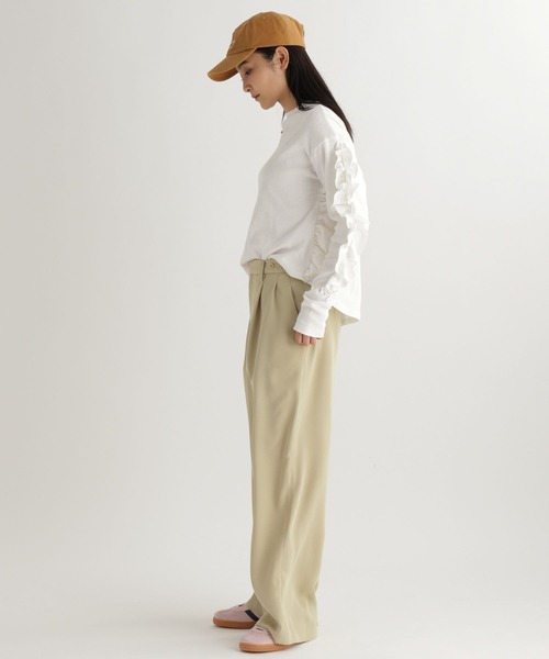 studio CLIP（スタディオクリップ）の「【daily CLIP】フリフリロンT（Tシャツ/カットソー・レディース・ホワイト/ピンク/チャコール・FREE）」の7枚目の写真