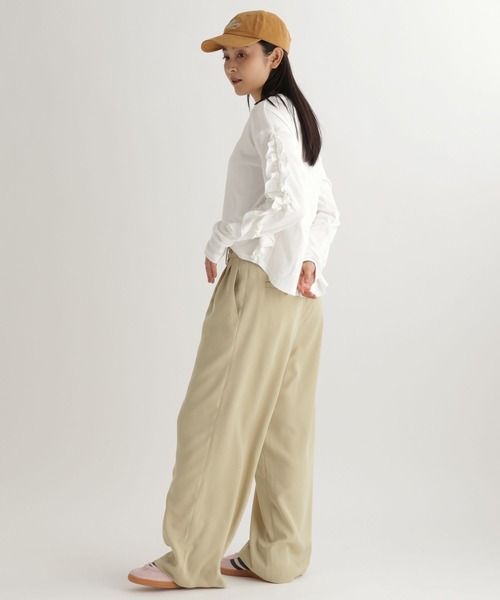 studio CLIP（スタディオクリップ）の「【daily CLIP】フリフリロンT（Tシャツ/カットソー・レディース・ホワイト/ピンク/チャコール・FREE）」の8枚目の写真