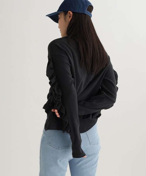 studio CLIP（スタディオクリップ）の「【daily CLIP】フリフリロンT（Tシャツ/カットソー・レディース・ホワイト/ピンク/チャコール・FREE）」の11枚目の写真