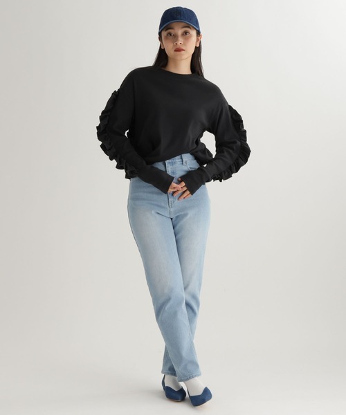 studio CLIP（スタディオクリップ）の「【daily CLIP】フリフリロンT（Tシャツ/カットソー・レディース・ホワイト/ピンク/チャコール・FREE）」の13枚目の写真