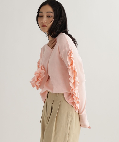 studio CLIP（スタディオクリップ）の「【daily CLIP】フリフリロンT（Tシャツ/カットソー・レディース・ホワイト/ピンク/チャコール・FREE）」の16枚目の写真