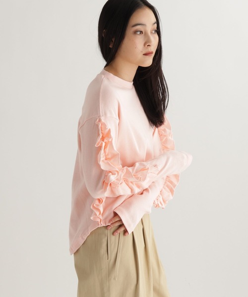 studio CLIP（スタディオクリップ）の「【daily CLIP】フリフリロンT（Tシャツ/カットソー・レディース・ホワイト/ピンク/チャコール・FREE）」の17枚目の写真