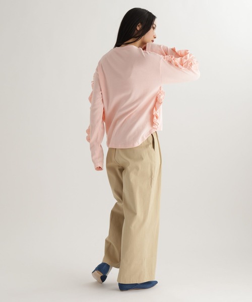 studio CLIP（スタディオクリップ）の「【daily CLIP】フリフリロンT（Tシャツ/カットソー・レディース・ホワイト/ピンク/チャコール・FREE）」の22枚目の写真