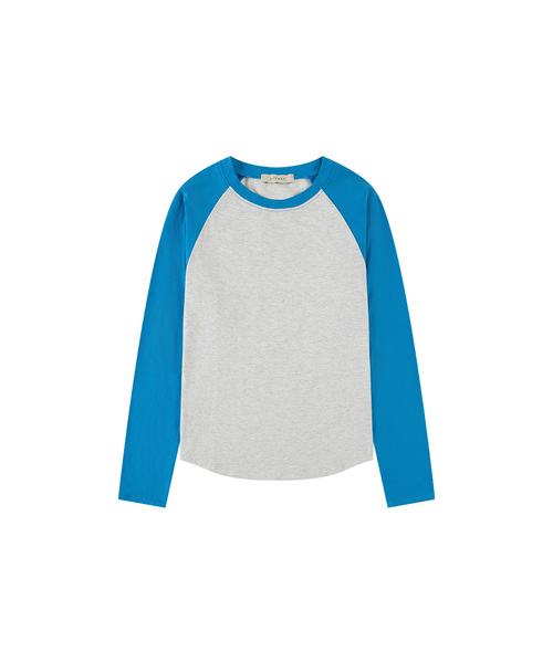 SIYAZU(シヤジュ)の「SITP5244 スリムラグラン配色Tシャツ_Blue(Tシャツ/カットソー・レディース・ブルー・ONE)」の1枚目の写真