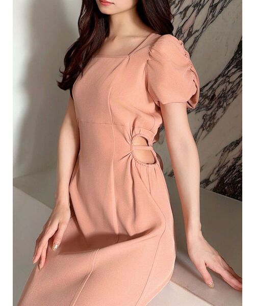 RESEXXY（リゼクシー）の「サイドオープンタイトワンピース（ワンピース・レディース・オレンジ/ネイビー/チャコールグレー・FREE）」の3枚目の写真