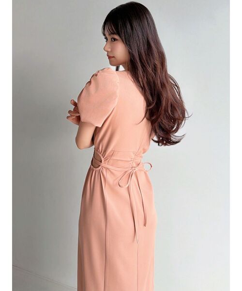 RESEXXY（リゼクシー）の「サイドオープンタイトワンピース（ワンピース・レディース・オレンジ/ネイビー/チャコールグレー・FREE）」の4枚目の写真