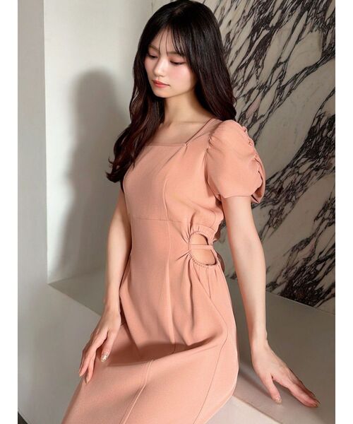 RESEXXY（リゼクシー）の「サイドオープンタイトワンピース（ワンピース・レディース・オレンジ/ネイビー/チャコールグレー・FREE）」の5枚目の写真