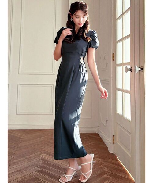 RESEXXY（リゼクシー）の「サイドオープンタイトワンピース（ワンピース・レディース・オレンジ/ネイビー/チャコールグレー・FREE）」の7枚目の写真