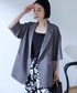 Aunely（オーネリー）の「【Aunely】すぐサラ リネンタッチ ひんやり 半袖 シャツジャケット / マシンウォッシャブル ＜YOSOOIシリーズ＞（テーラードジャケット・M）」