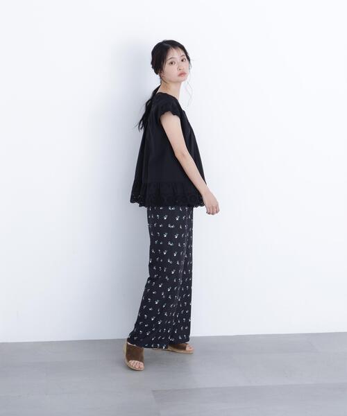 N.（N. Natural Beauty Basic）（エヌエヌナチュラルビューティーベーシック）の「コットン刺繍ブラウス（シャツ/ブラウス・レディース・ブラック/オフホワイト/レッド/ピンク・ﾌﾘ-）」の6枚目の写真