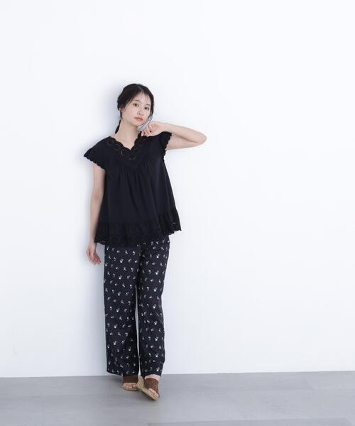 N.（N. Natural Beauty Basic）（エヌエヌナチュラルビューティーベーシック）の「コットン刺繍ブラウス（シャツ/ブラウス・レディース・ブラック/オフホワイト/レッド/ピンク・ﾌﾘ-）」の8枚目の写真