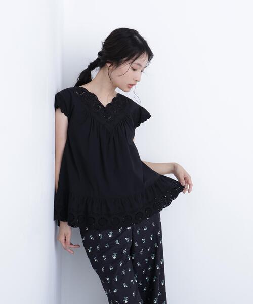 N.（N. Natural Beauty Basic）（エヌエヌナチュラルビューティーベーシック）の「コットン刺繍ブラウス（シャツ/ブラウス・レディース・ブラック/オフホワイト/レッド/ピンク・ﾌﾘ-）」の9枚目の写真