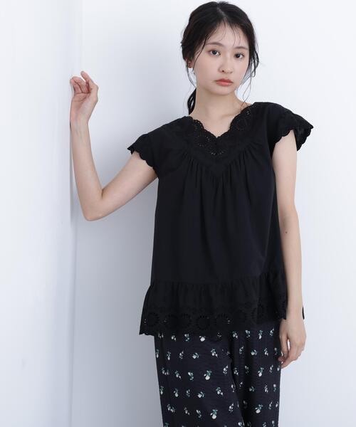 N.（N. Natural Beauty Basic）（エヌエヌナチュラルビューティーベーシック）の「コットン刺繍ブラウス（シャツ/ブラウス・レディース・ブラック/オフホワイト/レッド/ピンク・ﾌﾘ-）」の11枚目の写真