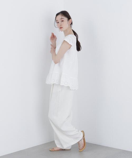 N.（N. Natural Beauty Basic）（エヌエヌナチュラルビューティーベーシック）の「コットン刺繍ブラウス（シャツ/ブラウス・レディース・ブラック/オフホワイト/レッド/ピンク・ﾌﾘ-）」の22枚目の写真