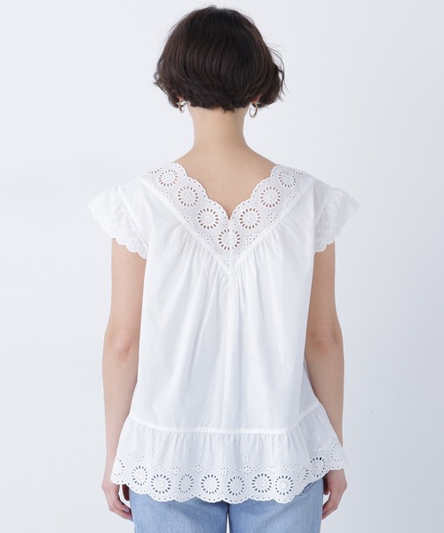 N.(N. Natural Beauty Basic)(エヌエヌナチュラルビューティーベーシック)の「コットン刺繍ブラウス(シャツ/ブラウス・レディース・ブラック/オフホワイト/レッド/ピンク・フリ-)」の15枚目の写真