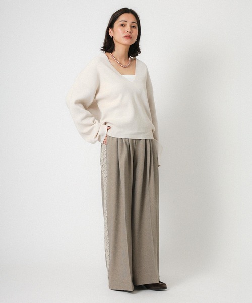 Floran（フローラン）の「ストレッチサイドレースパンツ（スラックス・レディース・ベージュ/グレー/ブラック・FREE）」の15枚目の写真