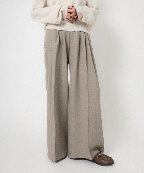 Floran（フローラン）の「ストレッチサイドレースパンツ（スラックス・レディース・ベージュ/グレー/ブラック・FREE）」の16枚目の写真