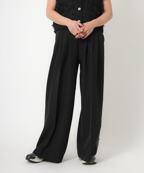 Floran（フローラン）の「ストレッチサイドレースパンツ（スラックス・レディース・ベージュ/グレー/ブラック・FREE）」の8枚目の写真