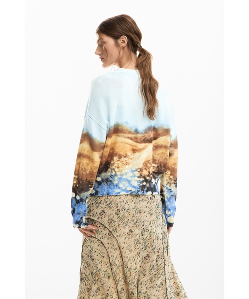 Desigual（デシグアル）の「風景画プリントボタンカーディガン（カーディガン/ボレロ・レディース・ブルー・S/M/XS/L）」の3枚目の写真