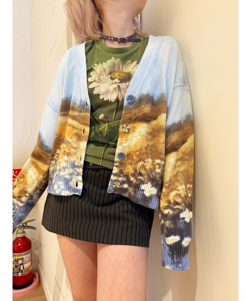 Desigual(デシグアル)の「風景画プリントボタンカーディガン(カーディガン/ボレロ・レディース・ブルー・S/M/XS/L/XL)」の5枚目の写真