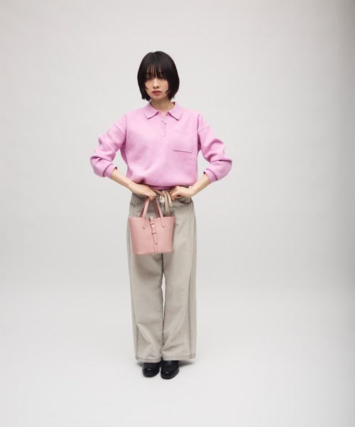 TONER（トナー）の「2WAYポーチ付きドローストリングバケットバッグ/ショルダーバッグ/ロゴプレート付き（ショルダーバッグ・レディース・ブラック/ピンク/レッド/ホワイト・FREE）」の6枚目の写真