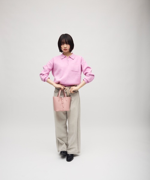 TONER（トナー）の「2WAYポーチ付きドローストリングバケットバッグ/ショルダーバッグ/ロゴプレート付き（ショルダーバッグ・レディース・ブラック/ピンク/レッド/ホワイト・FREE）」の7枚目の写真