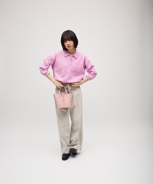 TONER（トナー）の「2WAYポーチ付きドローストリングバケットバッグ/ショルダーバッグ/ロゴプレート付き（ショルダーバッグ・レディース・ブラック/ピンク/レッド/ホワイト・FREE）」の8枚目の写真