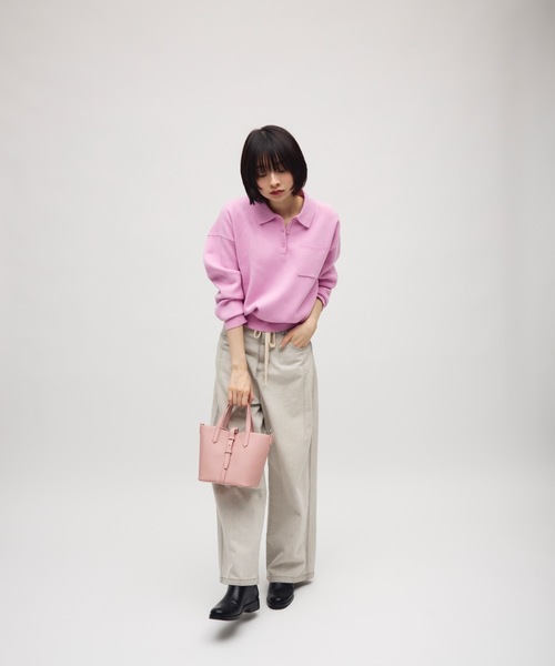 TONER（トナー）の「2WAYポーチ付きドローストリングバケットバッグ/ショルダーバッグ/ロゴプレート付き（ショルダーバッグ・レディース・ブラック/ピンク/レッド/ホワイト・FREE）」の11枚目の写真