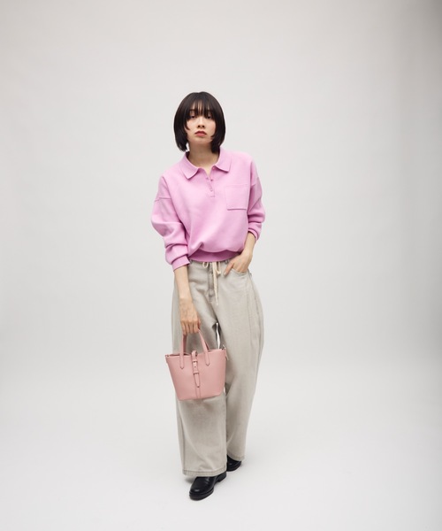 TONER（トナー）の「2WAYポーチ付きドローストリングバケットバッグ/ショルダーバッグ/ロゴプレート付き（ショルダーバッグ・レディース・ブラック/ピンク/レッド/ホワイト・FREE）」の12枚目の写真