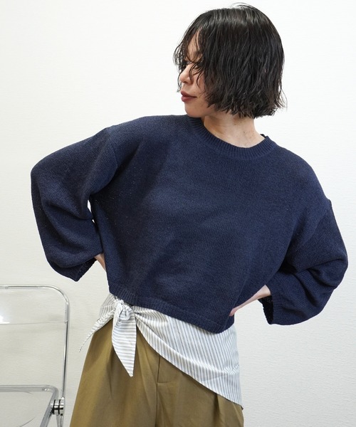 gossara(ゴサラ)の「シアーニットプルオーバー(ニット/セーター・レディース・アイボリー/ベージュ/ネイビー/ブラック・FREE)」の4枚目の写真