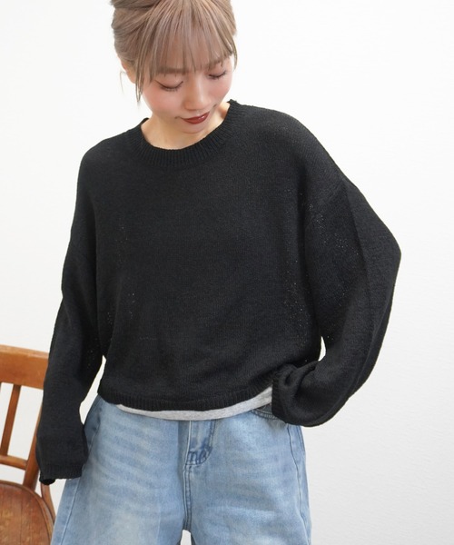 gossara(ゴサラ)の「シアーニットプルオーバー(ニット/セーター・レディース・アイボリー/ベージュ/ネイビー/ブラック・FREE)」の16枚目の写真