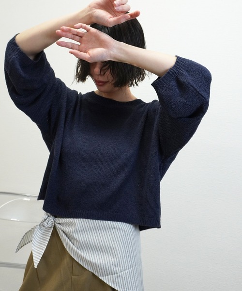gossara(ゴサラ)の「シアーニットプルオーバー(ニット/セーター・レディース・アイボリー/ベージュ/ネイビー/ブラック・FREE)」の19枚目の写真