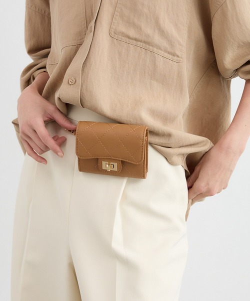 BARNYARDSTORM（バンヤードストーム）の「BARNYARDSTORM / キルティングチェーンミニバッグ（ショルダーバッグ・レディース・ブラック/ベージュ・FREE）」の7枚目の写真