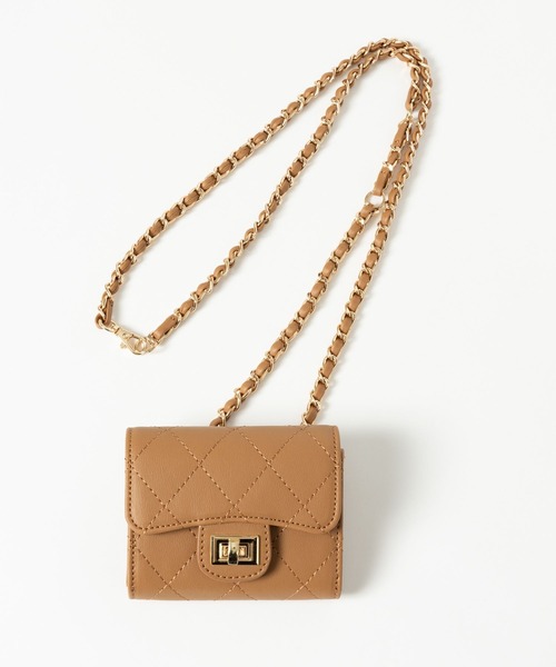 BARNYARDSTORM（バンヤードストーム）の「BARNYARDSTORM / キルティングチェーンミニバッグ（ショルダーバッグ・レディース・ブラック/ベージュ・FREE）」の17枚目の写真