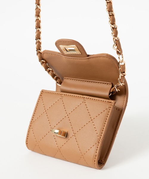 BARNYARDSTORM（バンヤードストーム）の「BARNYARDSTORM / キルティングチェーンミニバッグ（ショルダーバッグ・レディース・ブラック/ベージュ・FREE）」の8枚目の写真