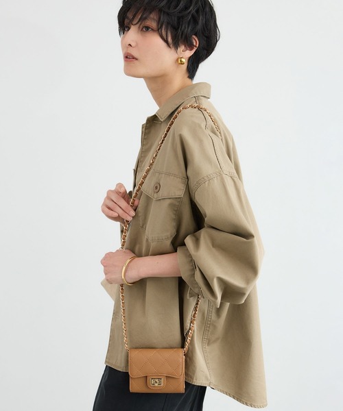 BARNYARDSTORM（バンヤードストーム）の「BARNYARDSTORM / キルティングチェーンミニバッグ（ショルダーバッグ・レディース・ブラック/ベージュ・FREE）」の5枚目の写真