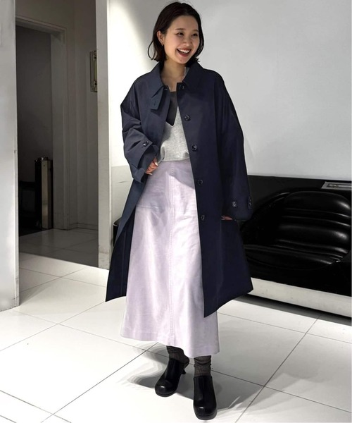 SLOBE IENA（スローブイエナ）の「《WEB限定/追加》ドルマンスリーブコート（ステンカラーコート・レディース・ベージュ/ネイビー・36/38）」の22枚目の写真