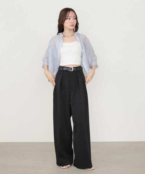 Bab（バブ）の「【サイズ展開あり】ツータックワイドパンツ（その他パンツ・レディース・ライトブルー/ブラック/アイボリー・S/M/L）」の10枚目の写真