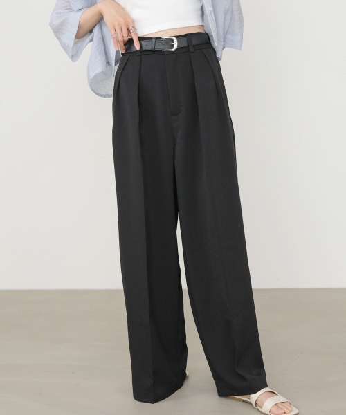 Bab（バブ）の「【サイズ展開あり】ツータックワイドパンツ（その他パンツ・レディース・ライトブルー/ブラック/アイボリー・S/M/L）」の8枚目の写真