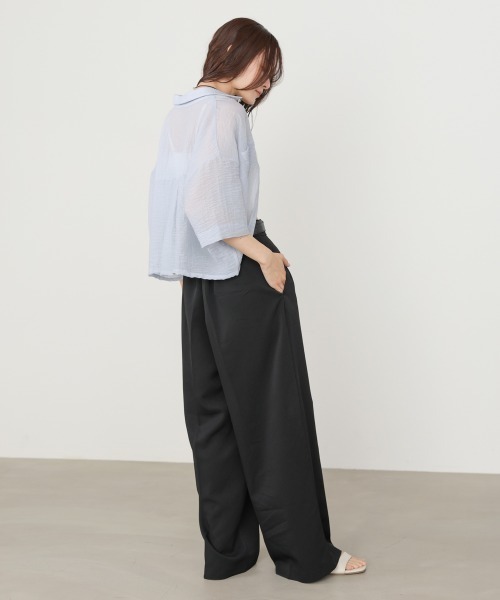 Bab（バブ）の「【サイズ展開あり】ツータックワイドパンツ（その他パンツ・レディース・ライトブルー/ブラック/アイボリー・S/M/L）」の7枚目の写真